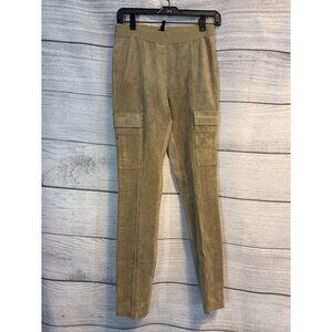 NWT BCBGMAXAZRIA Khaki Faux Suede & Twill Wilcox Pants Size S